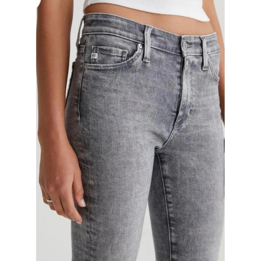 AG Adriano Goldschmied Mari High Rise Slim Straight Faded Grey Jeans 30 Stretch - Picture 3 of 13